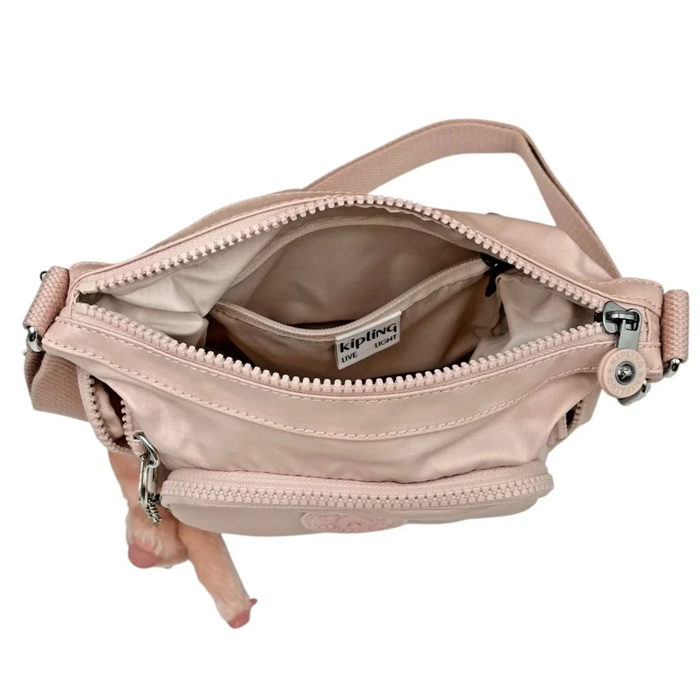 Kipling Women's Gabbie Mini SmallCrossbody Bag Pink Shine Multiple Compartments